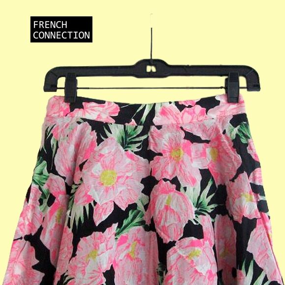 FRENCH CONNECTION NEW Romantic HOLIDAY POPPY Floral Band Tailored Full Skirt 2 - Picture 2 of 12